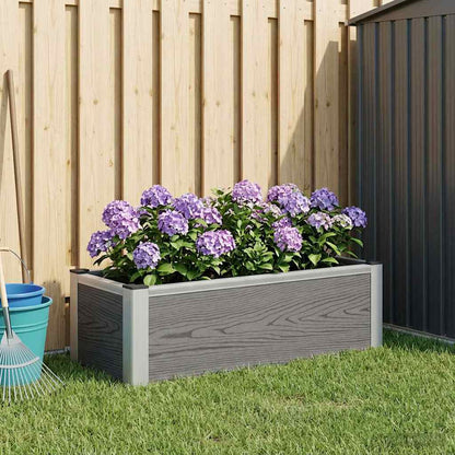 Garden Raised Bed Grey 75 x 30 x 22 cm WPC and Aluminium