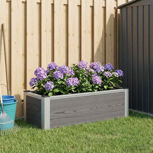 Garden Raised Bed Grey 75 x 30 x 22 cm WPC and Aluminium