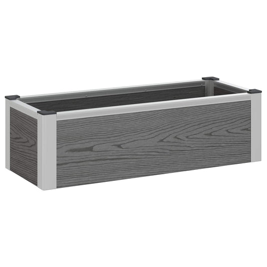 Garden Raised Bed Grey 75 x 30 x 22 cm WPC and Aluminium