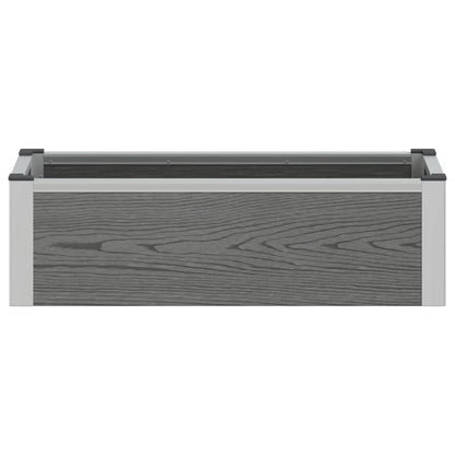 Garden Raised Bed Grey 75 x 30 x 22 cm WPC and Aluminium