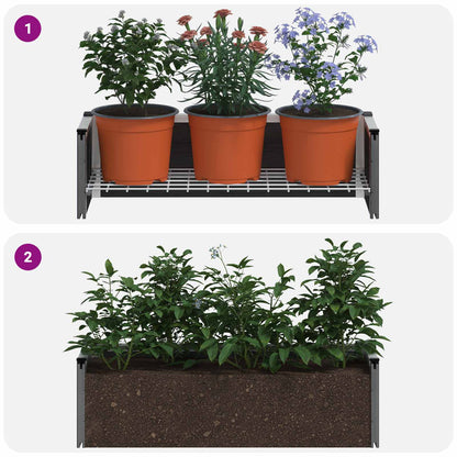 Garden Raised Bed Grey 75 x 30 x 22 cm WPC and Aluminium