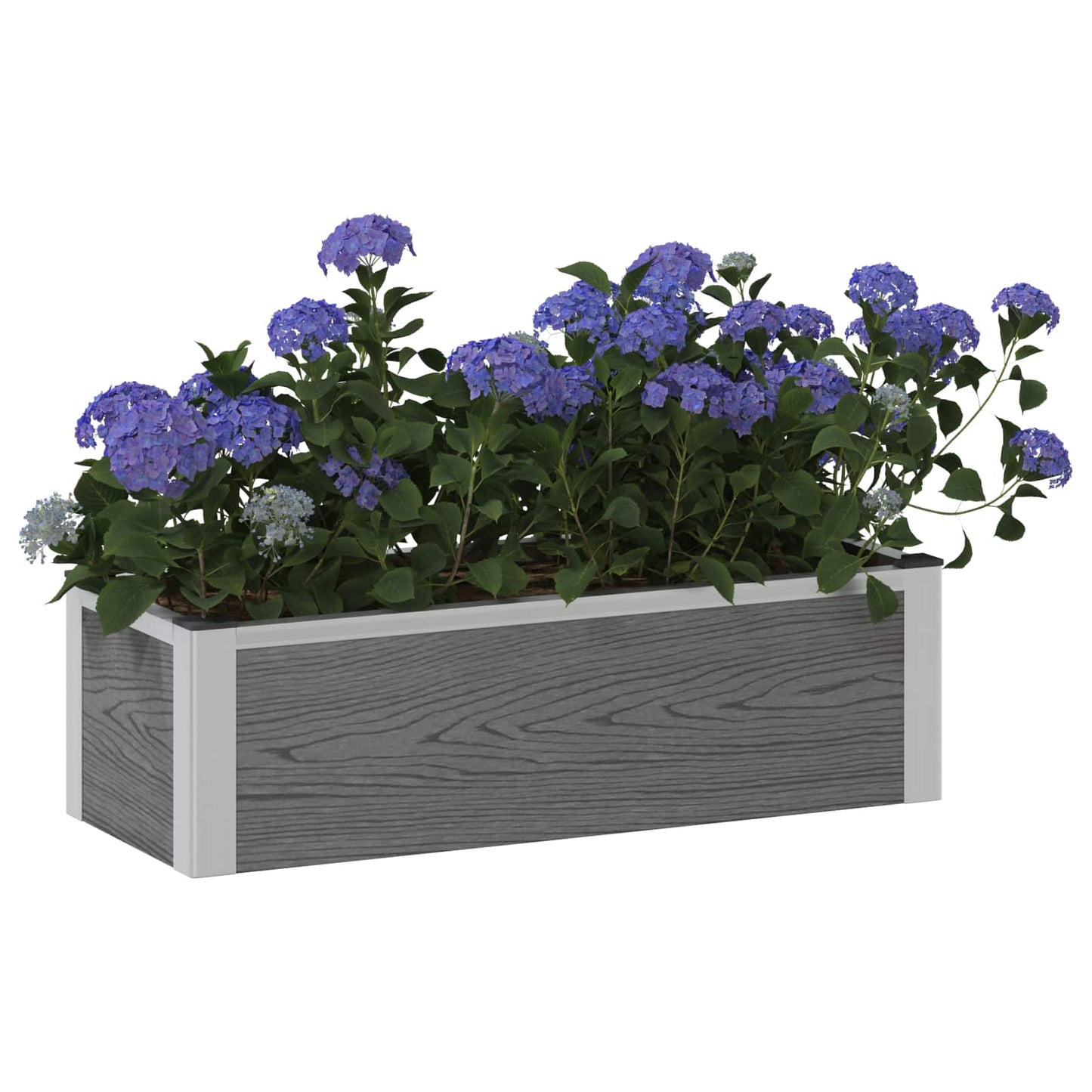 Garden Raised Bed Grey 75 x 30 x 22 cm WPC and Aluminium