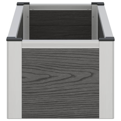 Garden Raised Bed Grey 75 x 30 x 22 cm WPC and Aluminium