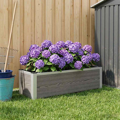 Garden Raised Bed Grey 100 x 30 x 22 cm WPC and Aluminium