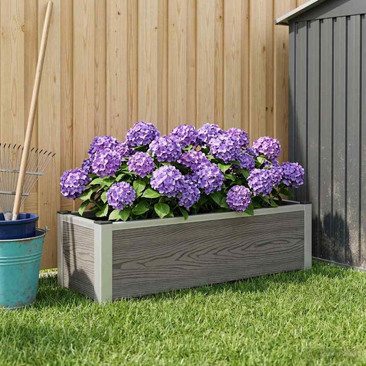 Garden Raised Bed Grey 100 x 30 x 22 cm WPC and Aluminium