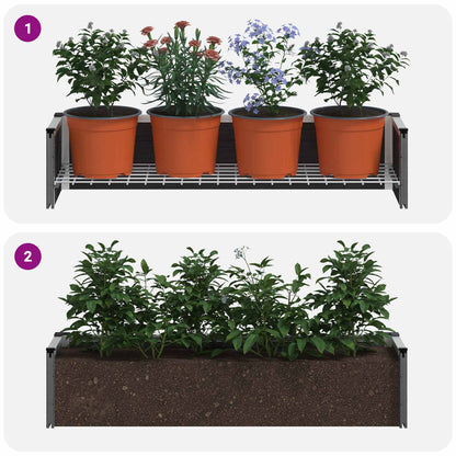 Garden Raised Bed Grey 100 x 30 x 22 cm WPC and Aluminium
