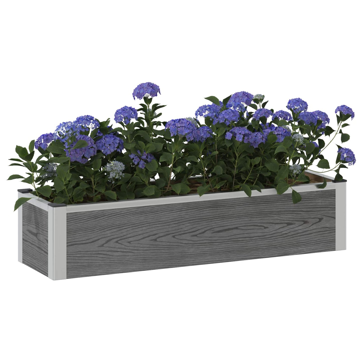 Garden Raised Bed Grey 100 x 30 x 22 cm WPC and Aluminium