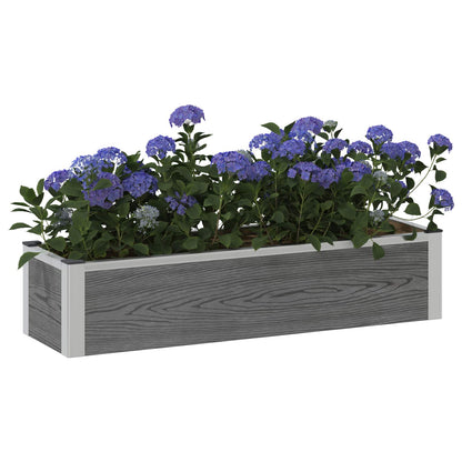 Garden Raised Bed Grey 100 x 30 x 22 cm WPC and Aluminium