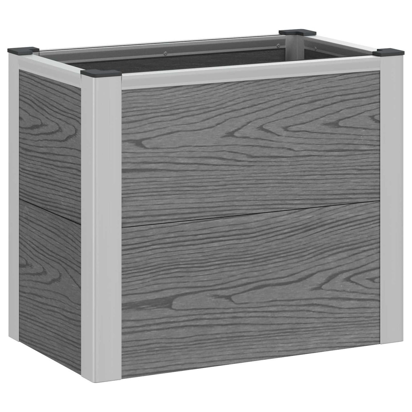 Garden Raised Bed Grey 50 x 30 x 22 cm WPC and Aluminium