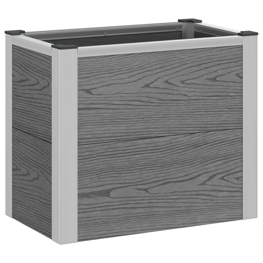Garden Raised Bed Grey 50 x 30 x 42 cm WPC and Aluminium