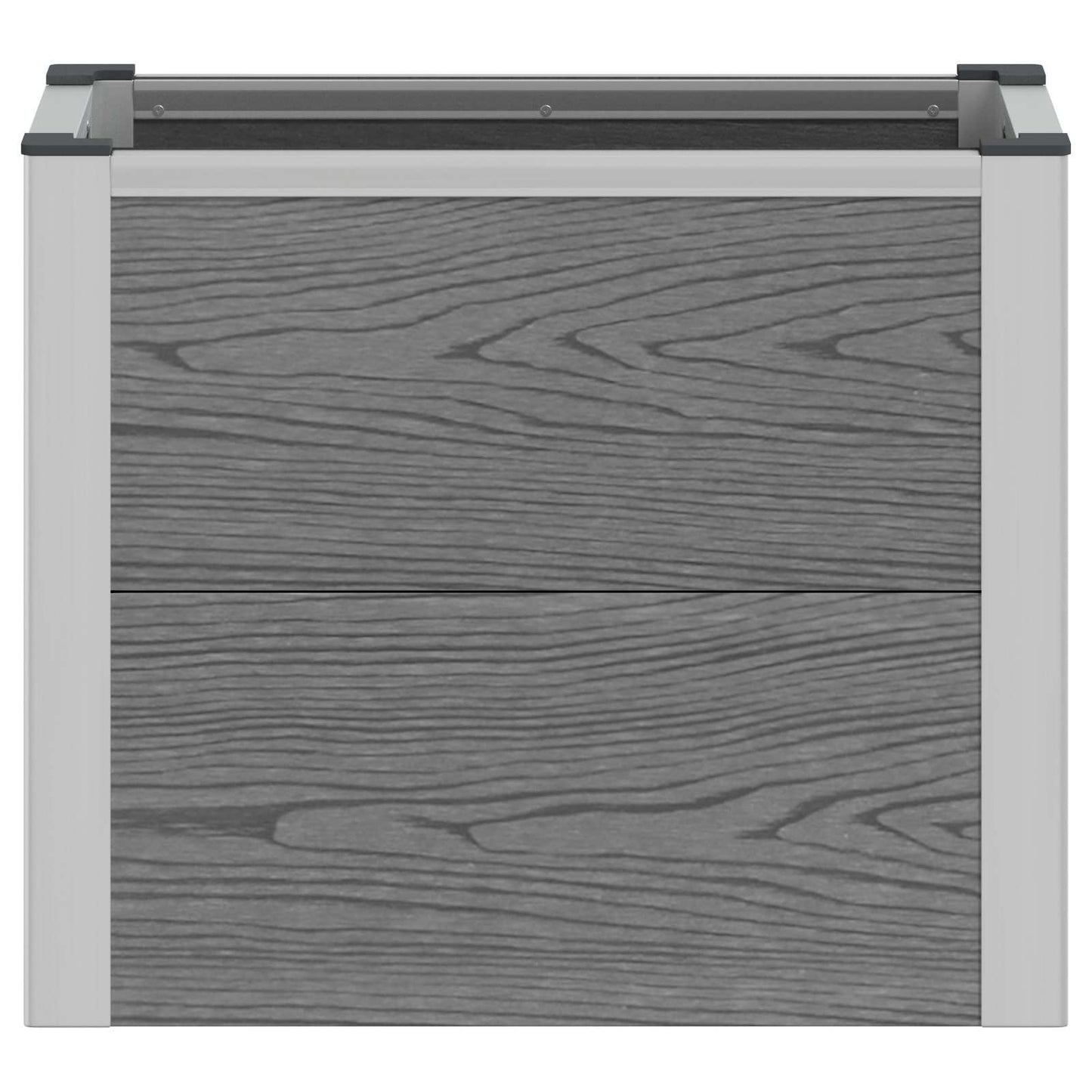 Garden Raised Bed Grey 50 x 30 x 42 cm WPC and Aluminium