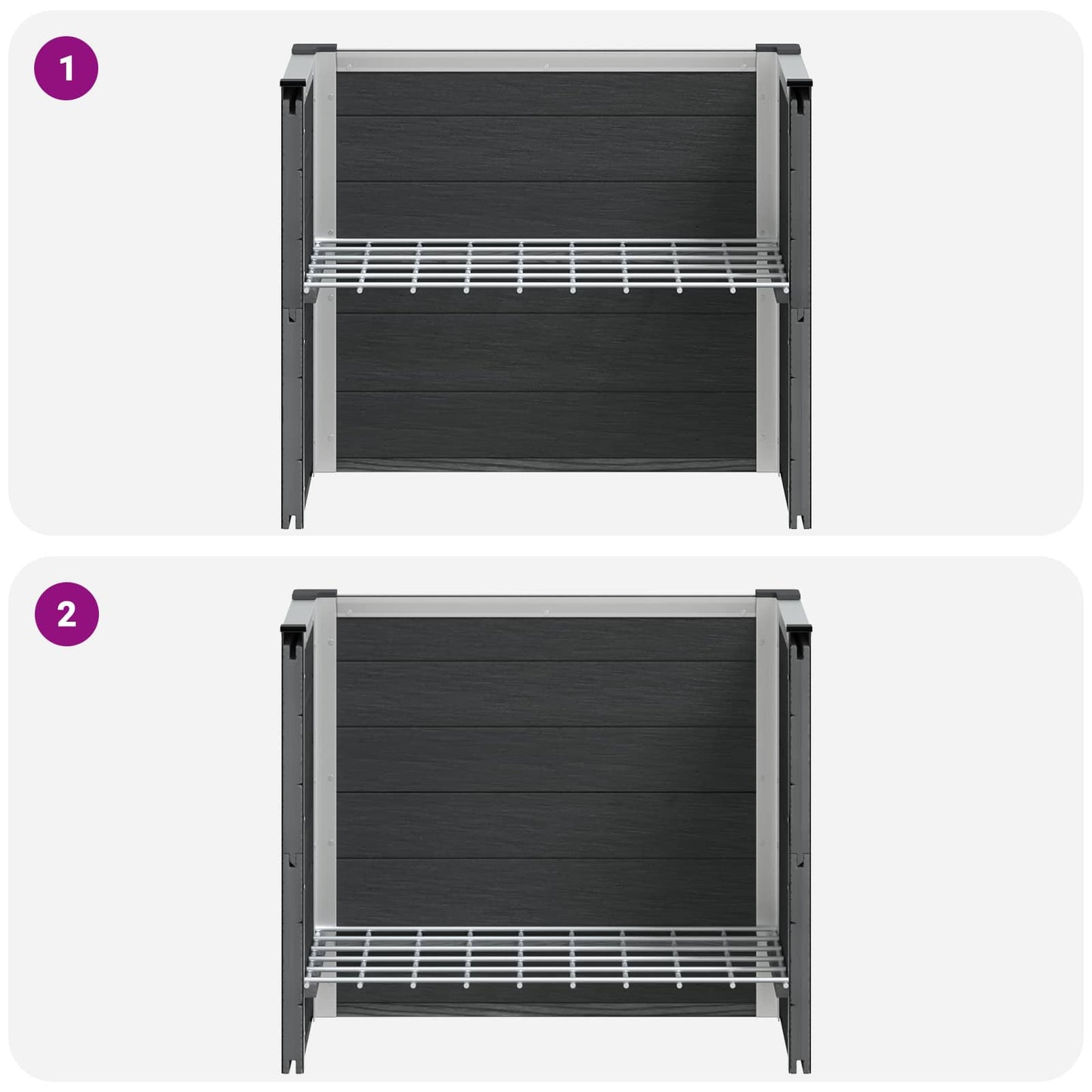 Garden Raised Bed Grey 50 x 30 x 22 cm WPC and Aluminium