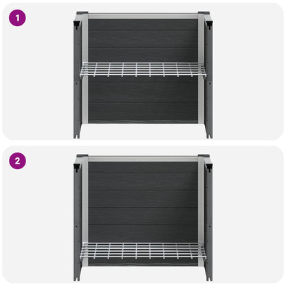 Garden Raised Bed Grey 50 x 30 x 22 cm WPC and Aluminium