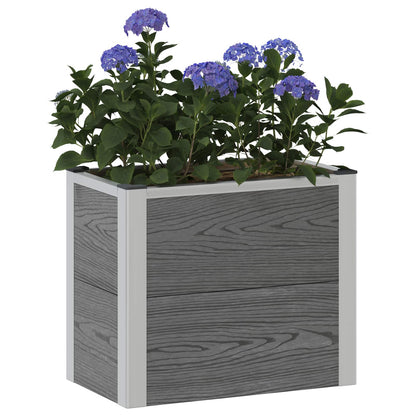 Garden Raised Bed Grey 50 x 30 x 42 cm WPC and Aluminium