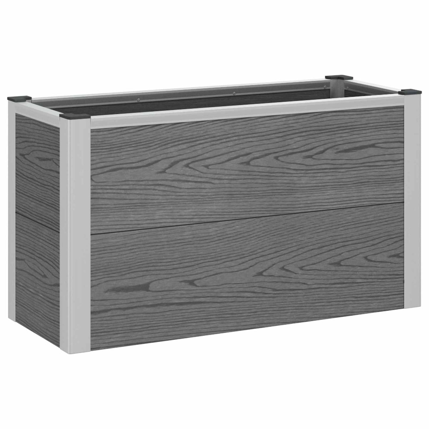 Garden Raised Bed Grey 75 x 30 x 22 cm WPC and Aluminium