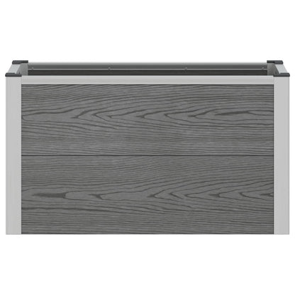 Garden Raised Bed Grey 75 x 30 x 22 cm WPC and Aluminium