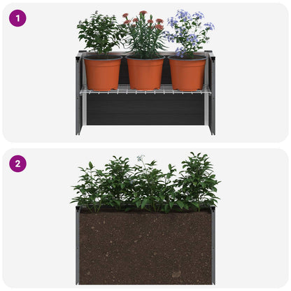 Garden Raised Bed Grey 75 x 30 x 22 cm WPC and Aluminium