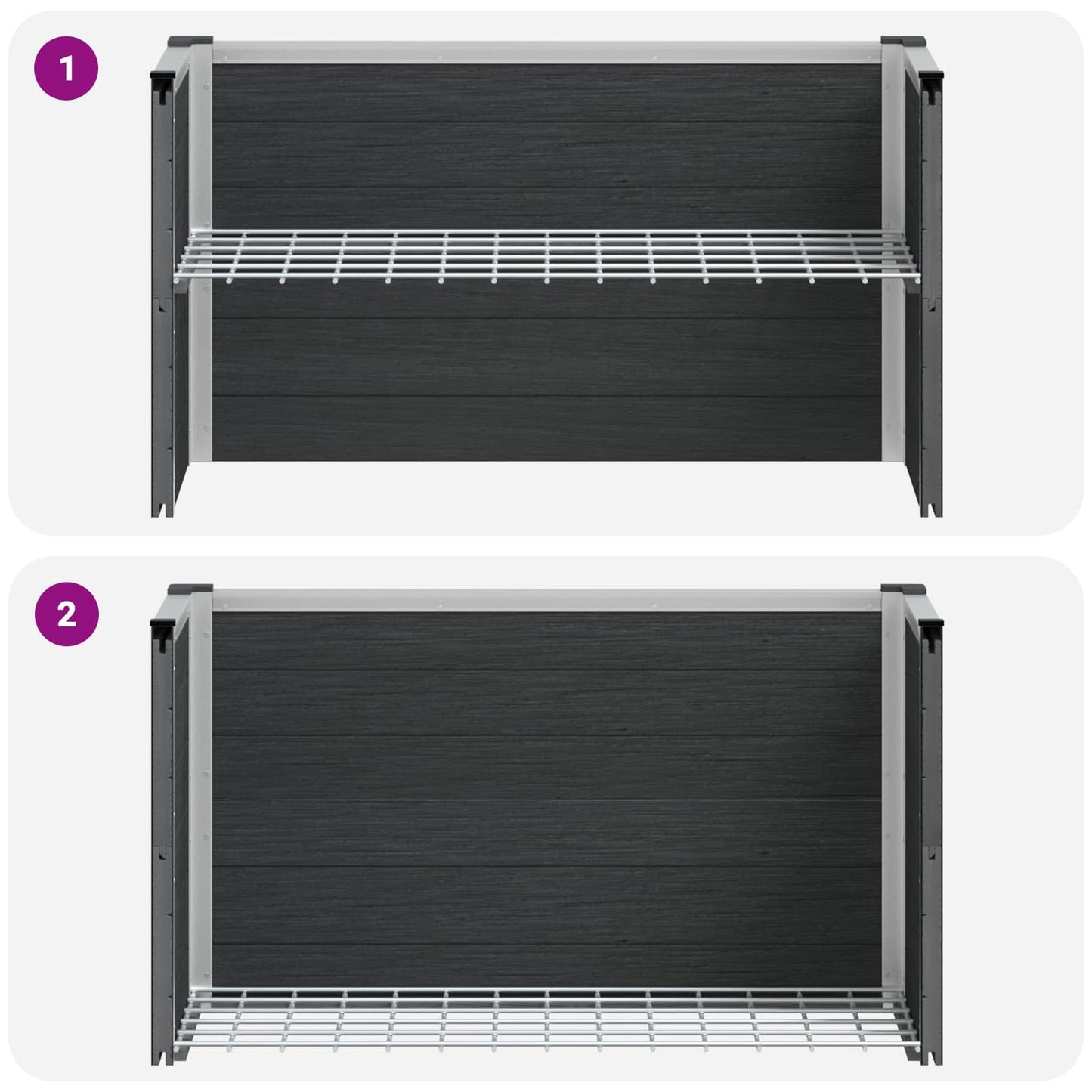 Garden Raised Bed Grey 75 x 30 x 22 cm WPC and Aluminium