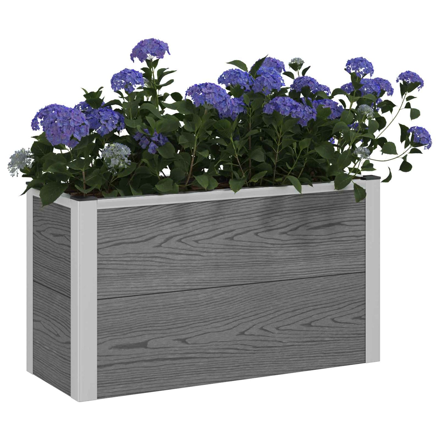 Garden Raised Bed Grey 75 x 30 x 22 cm WPC and Aluminium