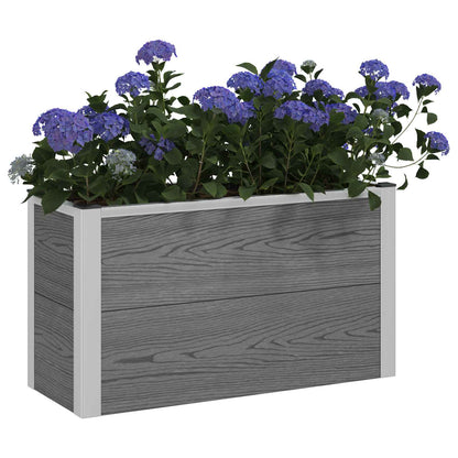 Garden Raised Bed Grey 75 x 30 x 22 cm WPC and Aluminium
