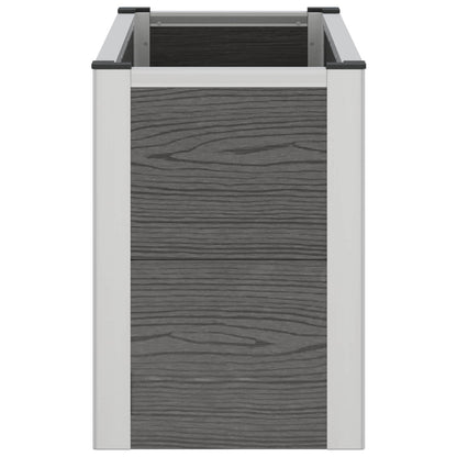 Garden Raised Bed Grey 75 x 30 x 22 cm WPC and Aluminium