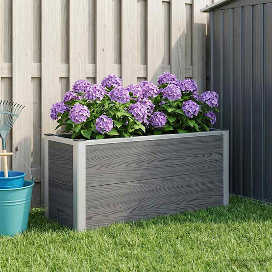 Garden Raised Bed Grey 100 x 30 x 42 cm WPC and Aluminium