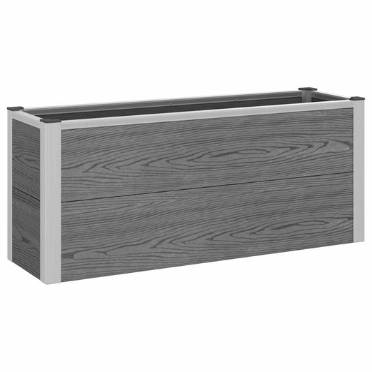 Garden Raised Bed Grey 100 x 30 x 42 cm WPC and Aluminium