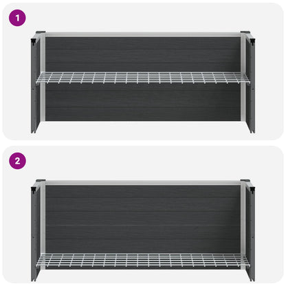 Garden Raised Bed Grey 100 x 30 x 22 cm WPC and Aluminium