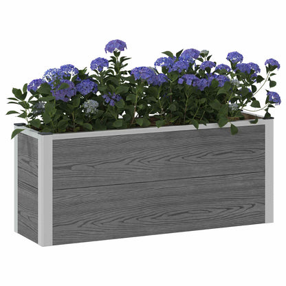 Garden Raised Bed Grey 100 x 30 x 42 cm WPC and Aluminium