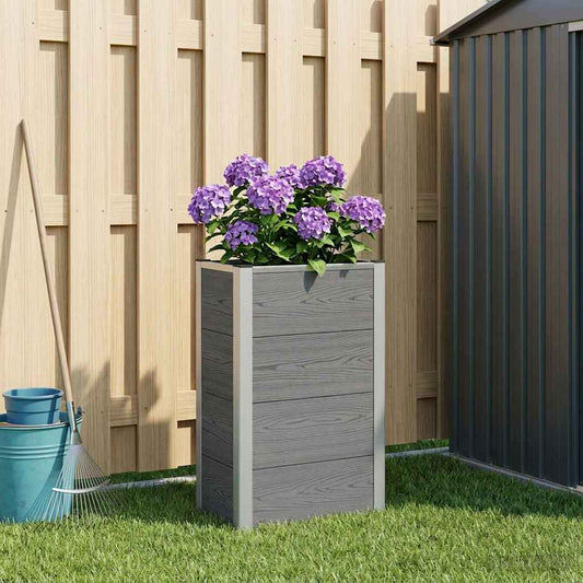 Garden Raised Bed Grey 50 x 30 x 82 cm WPC and Aluminium