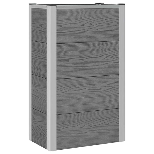 Garden Raised Bed Grey 50 x 30 x 82 cm WPC and Aluminium