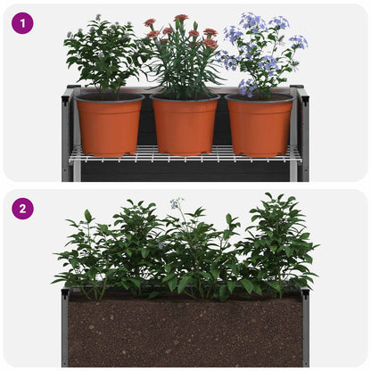 Garden Raised Bed Grey 50 x 30 x 22 cm WPC and Aluminium