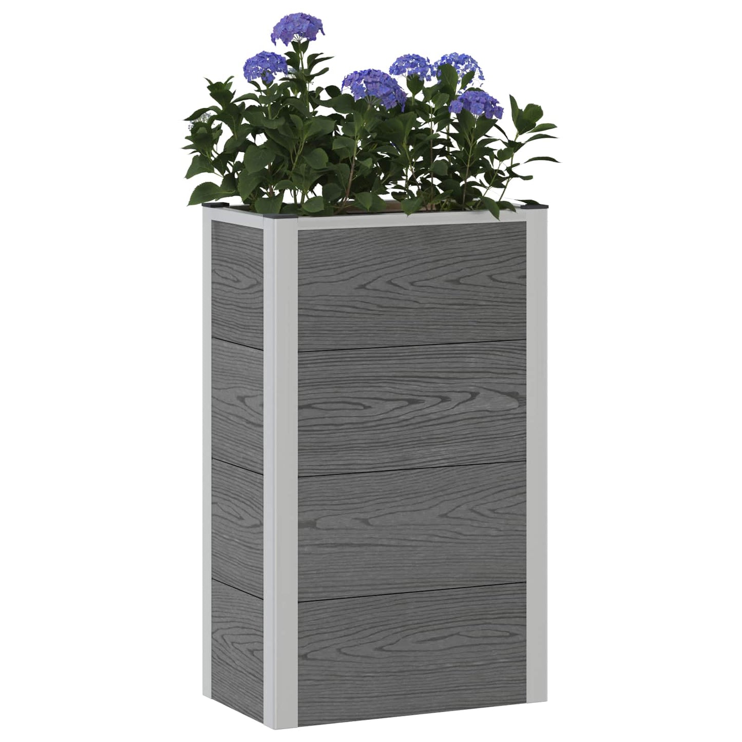 Garden Raised Bed Grey 50 x 30 x 22 cm WPC and Aluminium
