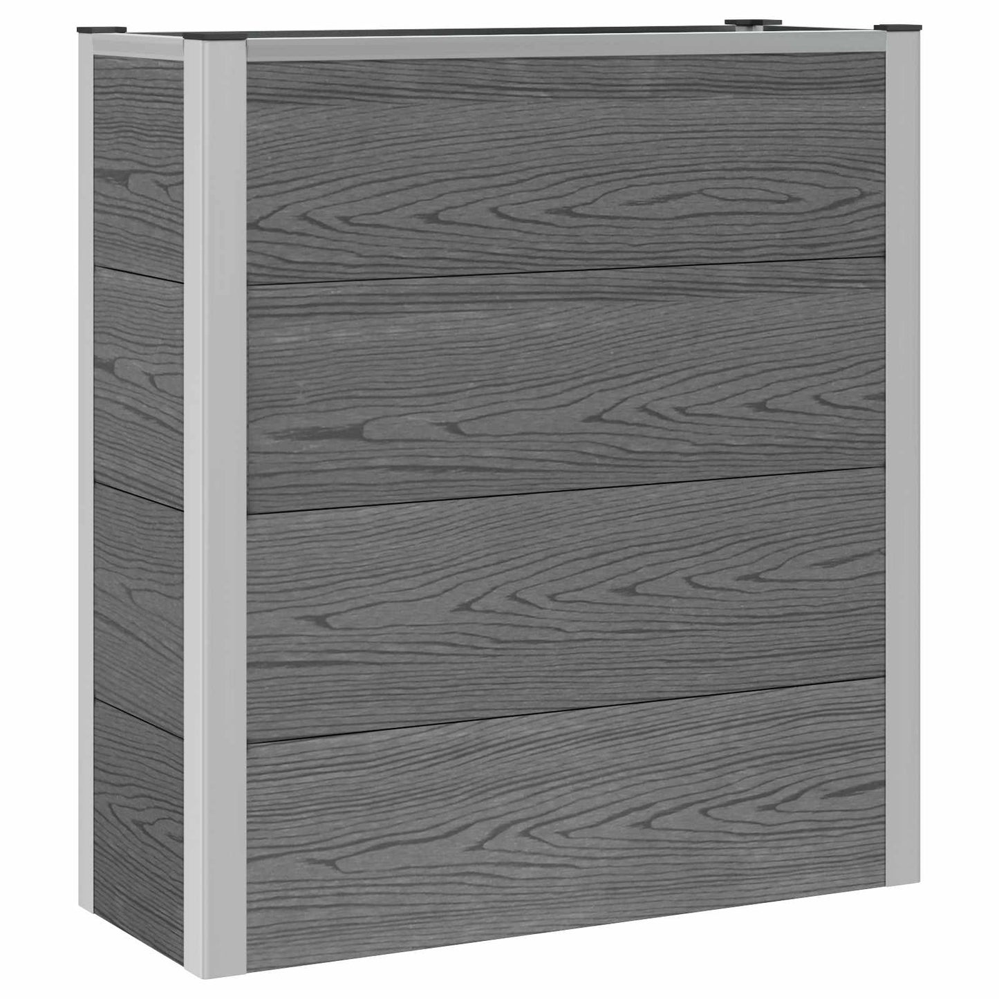 Garden Raised Bed Grey 75 x 30 x 82 cm WPC and Aluminium