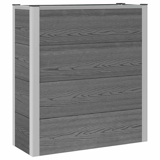 Garden Raised Bed Grey 75 x 30 x 82 cm WPC and Aluminium