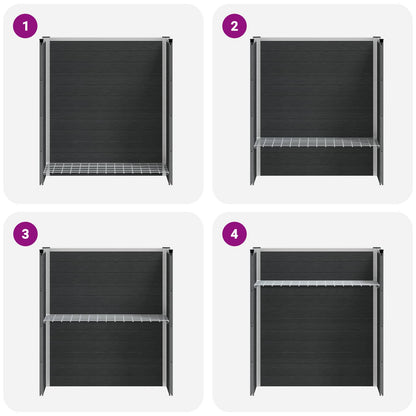 Garden Raised Bed Grey 75 x 30 x 22 cm WPC and Aluminium