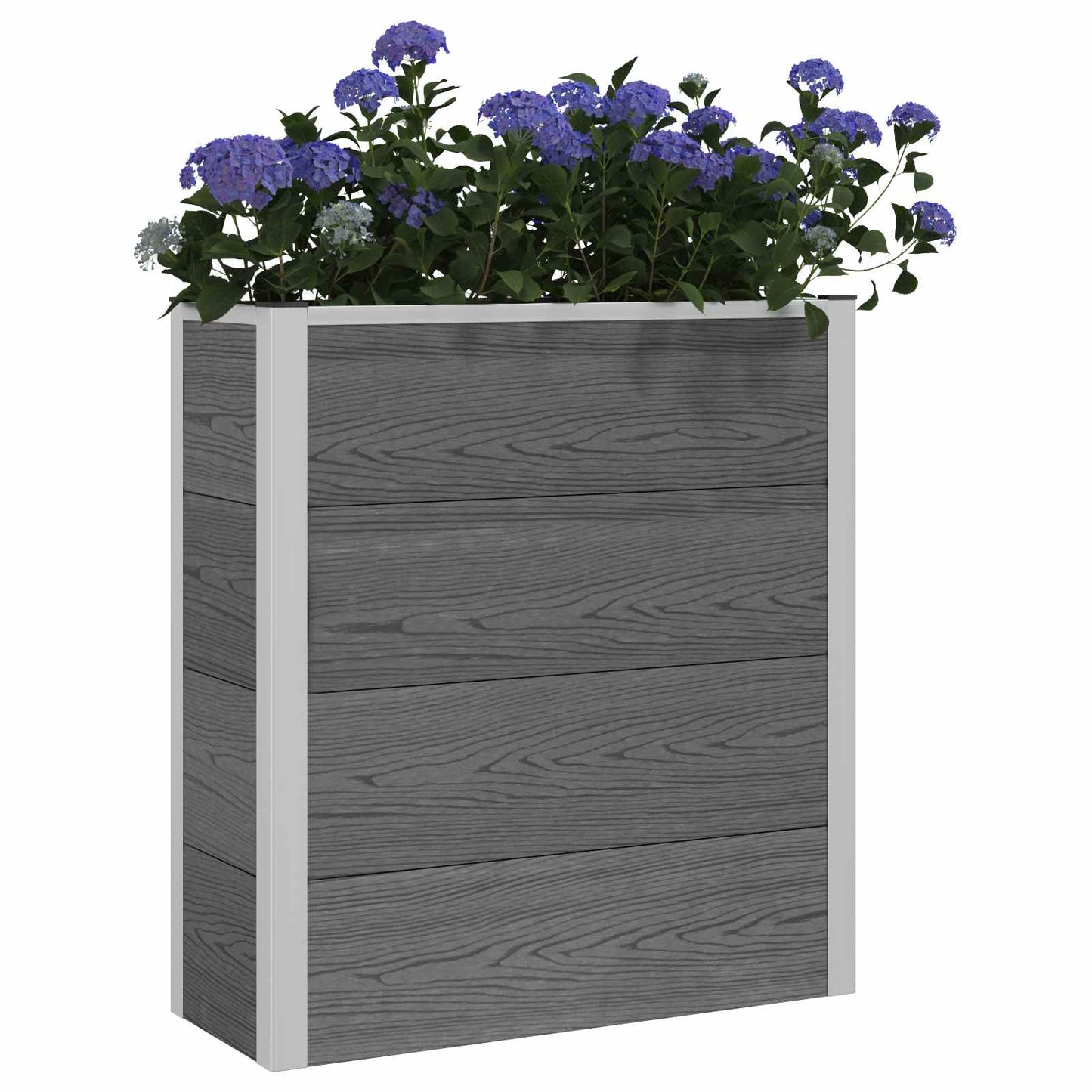 Garden Raised Bed Grey 75 x 30 x 22 cm WPC and Aluminium