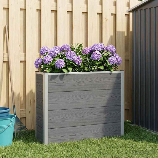 Garden Raised Bed Grey 100 x 30 x 82 cm WPC and Aluminium