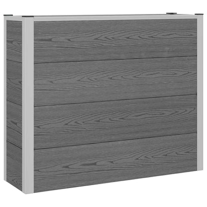 Garden Raised Bed Grey 100 x 30 x 22 cm WPC and Aluminium
