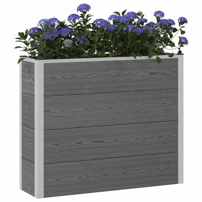 Garden Raised Bed Grey 100 x 30 x 22 cm WPC and Aluminium