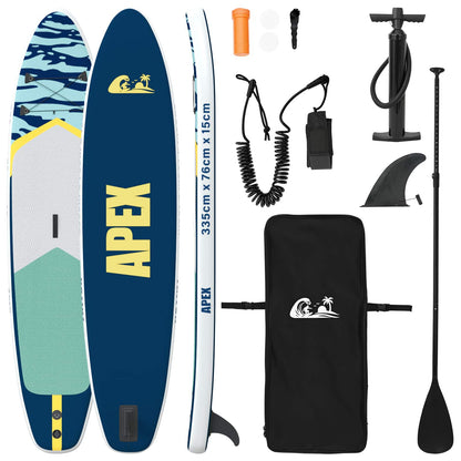 Inflatable Stand Up Paddle Board APEX 335 x 76 x 15 cm Blue for