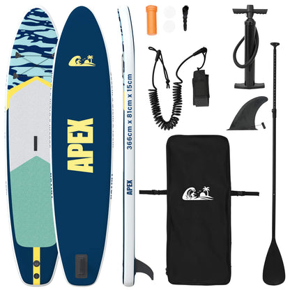 Inflatable Stand Up Paddle Board APEX 366 x 81 x 15 cm Blue for