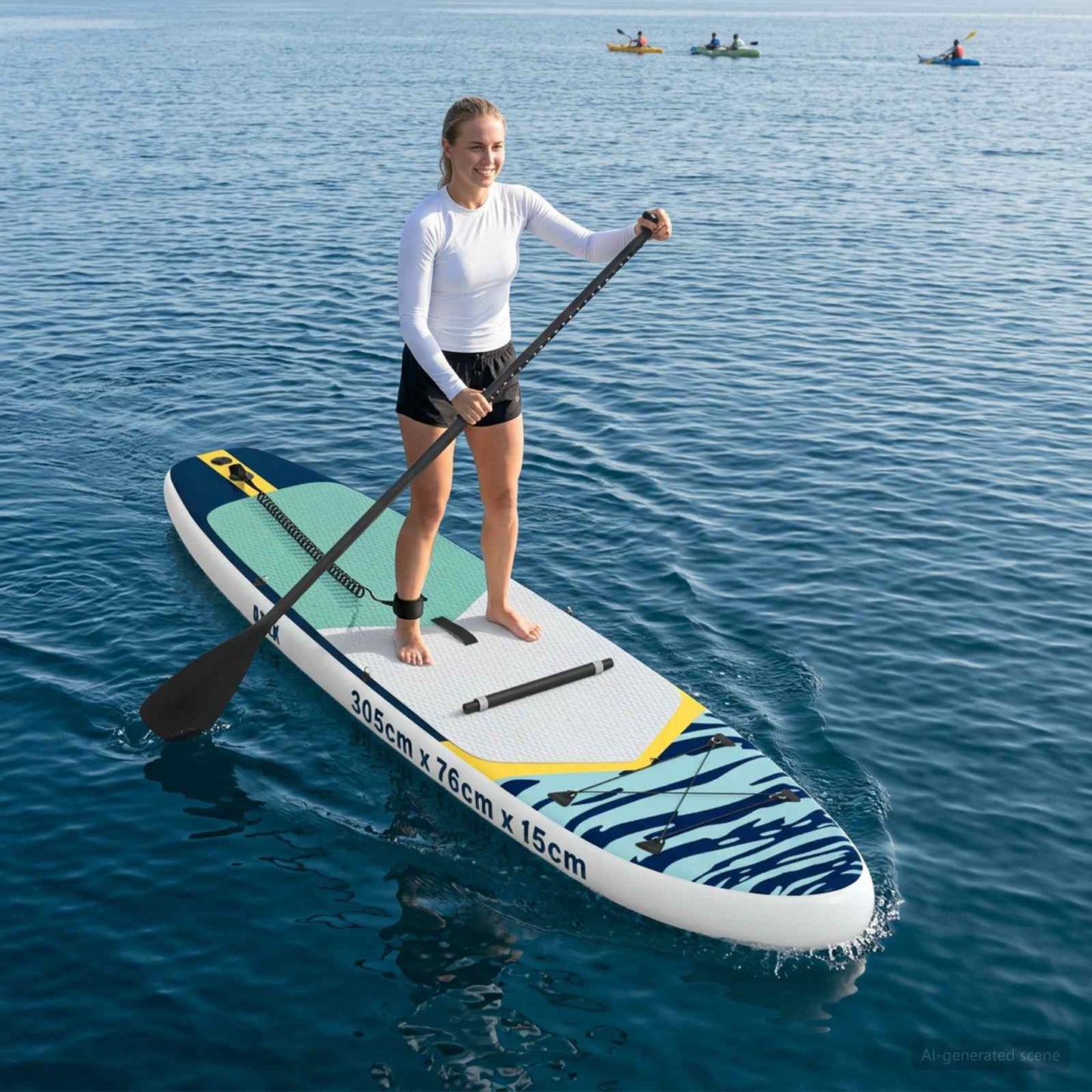 SUP Board with Seat 2-in-1 APEX 305 x 76 x 15 cm Blue for