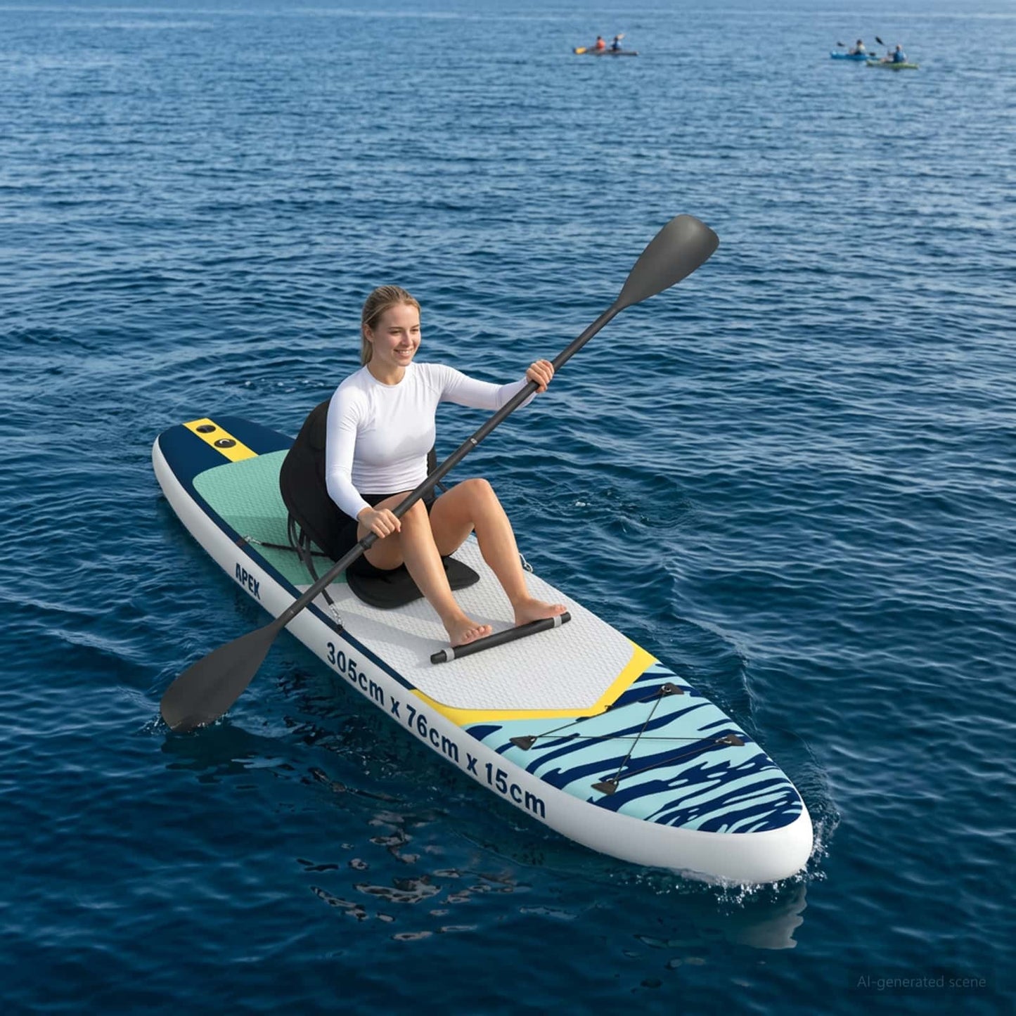 SUP Board with Seat 2-in-1 APEX 305 x 76 x 15 cm Blue for