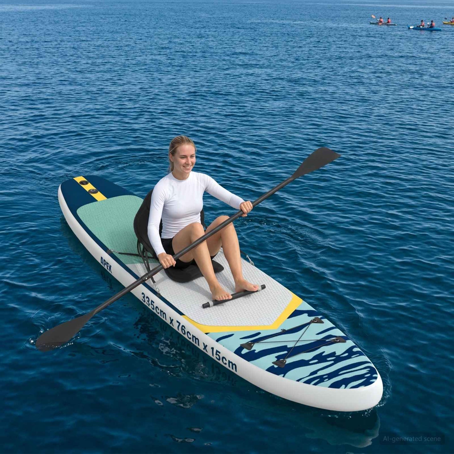 SUP Board with Seat 2-in-1 APEX 335 x 76 x 15 cm Blue for