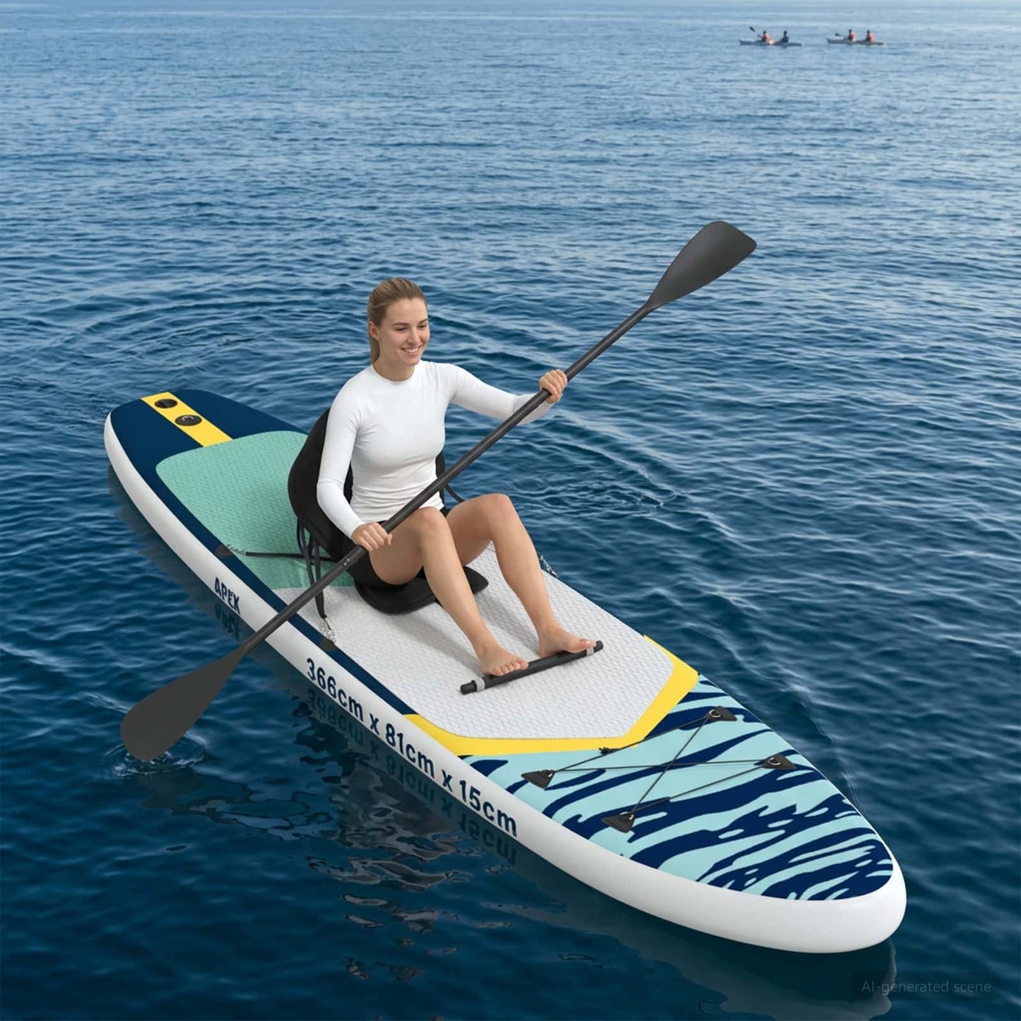 SUP Board with Seat 2-in-1 APEX 366 x 81 x 15 cm Blue for