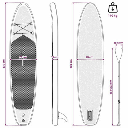Inflatable SUP Board with Sail SCYLLA 330 x 76 x 15 cm Blue for
