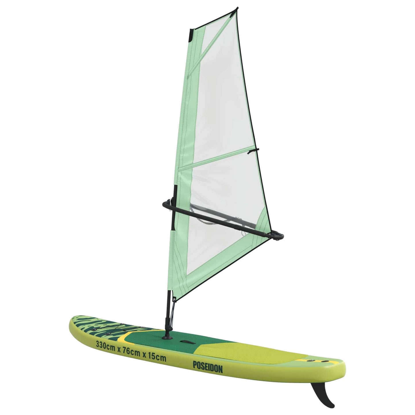 Inflatable SUP Board with Sail POSEIDON 330 x 76 x 15 cm Green