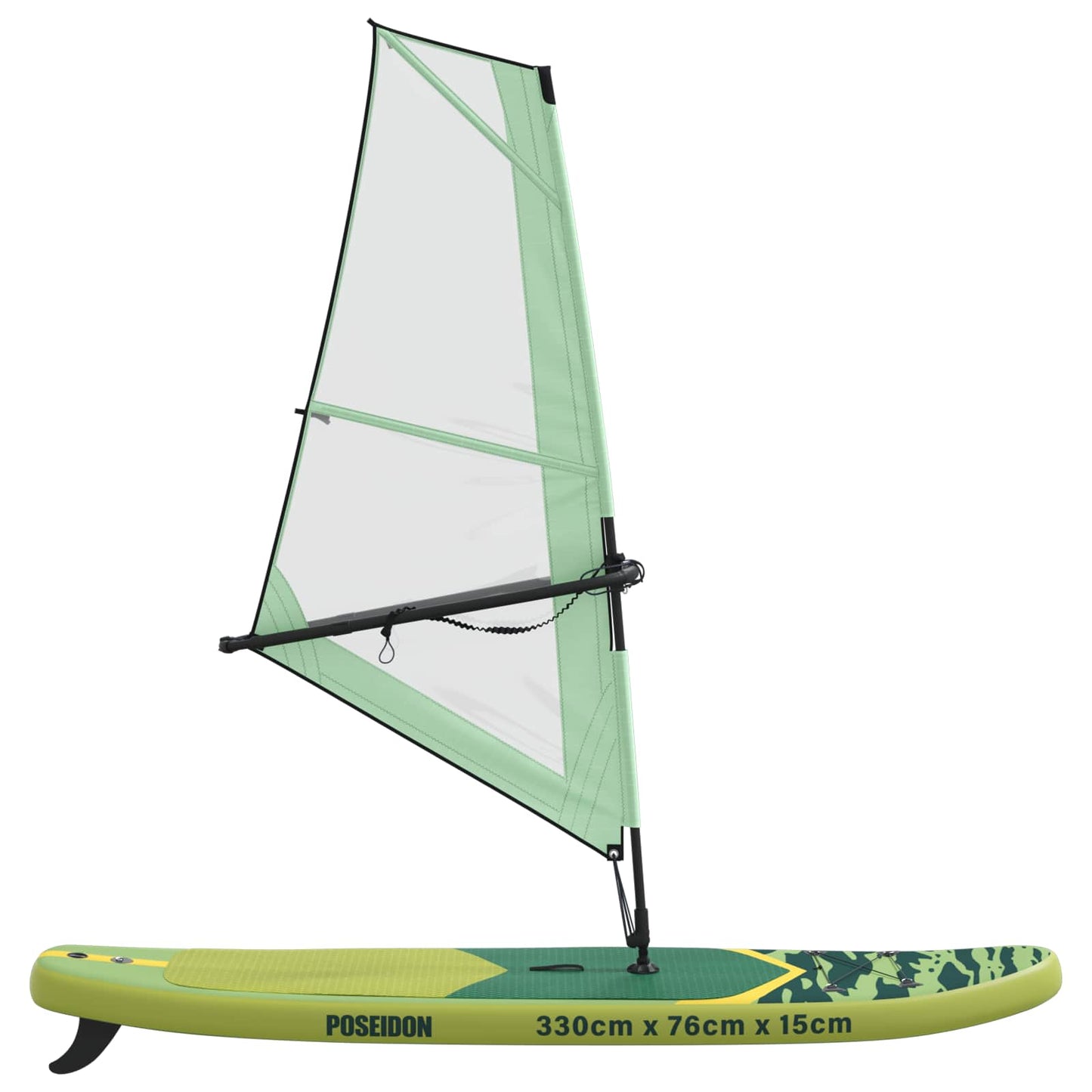 Inflatable SUP Board with Sail POSEIDON 330 x 76 x 15 cm Green