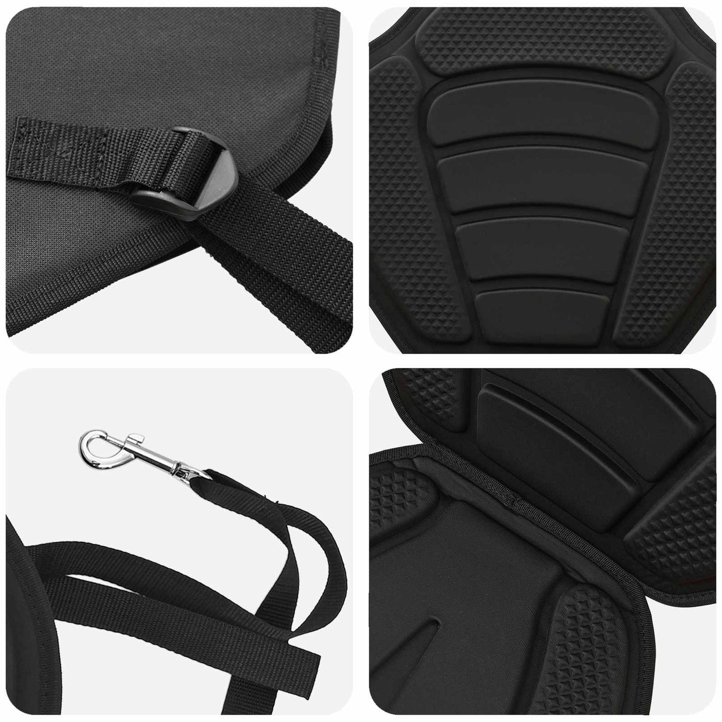 Paddle Board Seat 52 x 31 x 45 cm Lyocell Black